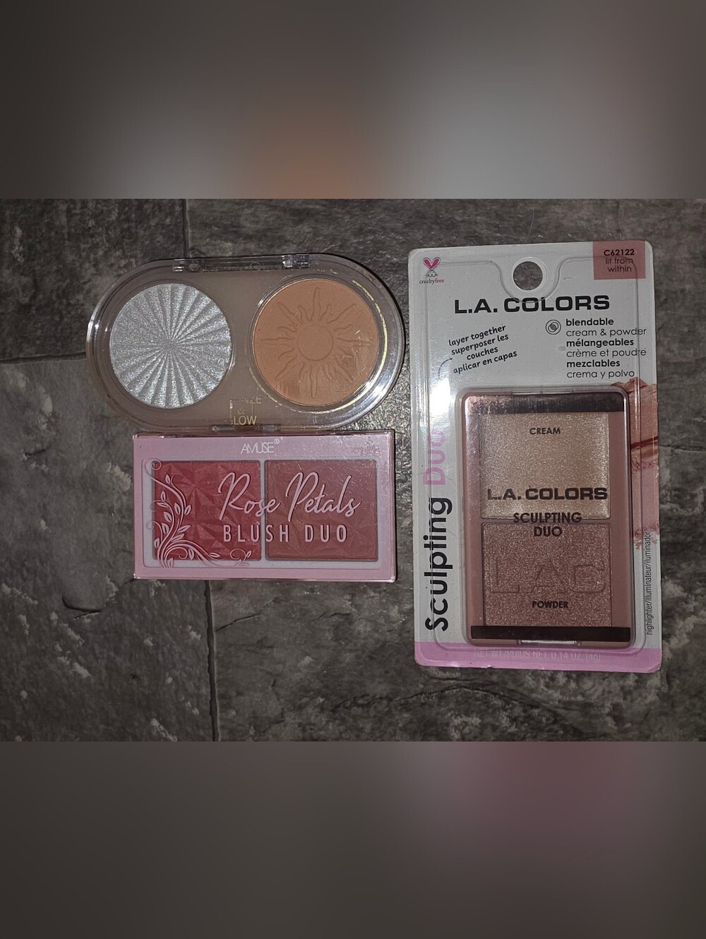 Amuse Blush Duo, Kleancolor Bronze & Glow & Highlighter Duo BNIB
